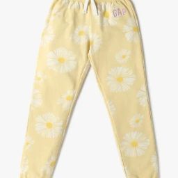 GAP Girls Yellow Cotton Floral Joggers-image-103