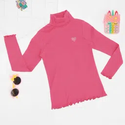 Pantaloons Junior Girls Pink Cotton Sweatshirt-picture-7