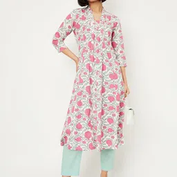 max Floral Printed Pleated Kurta With Trousers-picture-27