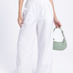 glitchez Women Effortless Edge Pleated Loose Fit Trousers-image-76