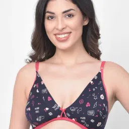 Clovia Dark Blue Non Wired Non Padded Plunge Bra-picture-43