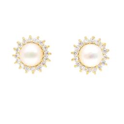 Sri Jagdamba Pearls Hiya Pearl Alloy Stud Earrings-image-31