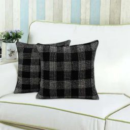 Saral Home Black Cotton Cushion Covers - Set of 2-image-103