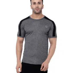 Chkokko Grey Regular Fit Sports T-Shirt-image-85