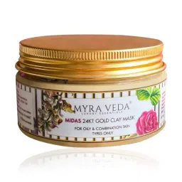 MYRA VEDA LUXURY ESSENTIALS Midas 24KT Gold Clay Mask - 100 gm-12