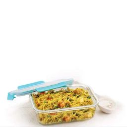 HAZEL Transparent Glass Airtight Container - Set of 1 (1050 ML)-image-44