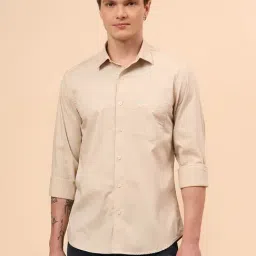 Cantabil Beige Solid Shirt-picture-3