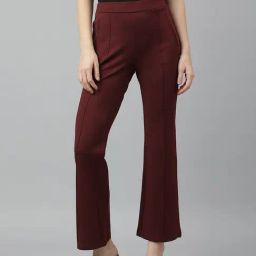 Latin Quarters Maroon Solid Trousers-picture-46