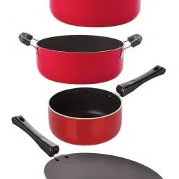Nirlon Red Aluminium Non- Stick Cookware - Set of 4-3