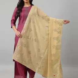W Beige Sequins Pattern Dupatta-picture-22