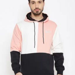 Duke Peach Bud Regular Fit Colour Block Hooded Sweatshirt-image-61