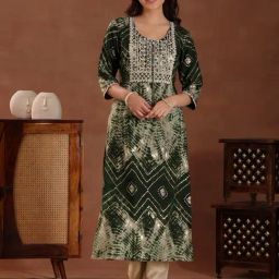 Libas Green Abstract Kurta-image-43