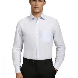 Louis Philippe White Cotton Regular Fit Checks Shirt-picture-16