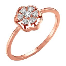Joyalukkas 18k Rose Gold & Diamond Simple Bloom Ring for Women-image-62