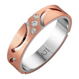 Joyalukkas 18k Rose Gold & Diamond Imperial Stencil Curve Ring for Men-image-15