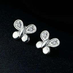 SHEER by Priyaasi Silver Butterfly Stud Earring-24