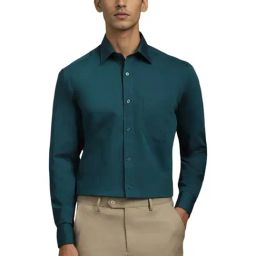 Louis Philippe Green Cotton Regular Fit Shirt-picture-38