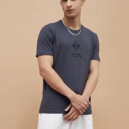 Forca By Lifestyle Grey Regular Fit Printed T-Shirt-image-69