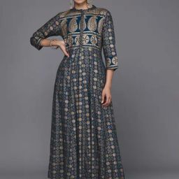 Varanga Navy Printed Anarkali Kurta-29