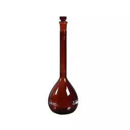 RELIGLAS 5 L Amber Interchangeable Stopper Volumetric Flask Accuracy Class A, 01.083.27-22
