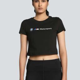 Puma Black Cotton Printed Crop Top-image-117