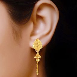DIVASTRI Gold Plated Contemporary Shaped Drop Earrings-30