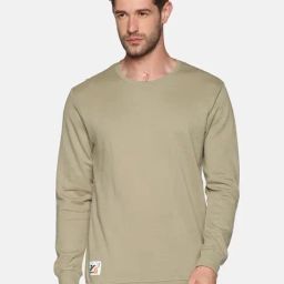 SHOWOFF Green Cotton Slim Fit Solid Sweatshirt-29