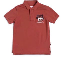 US Polo Kids Boys Red Cotton Embroidery Polo T-Shirt-picture-25
