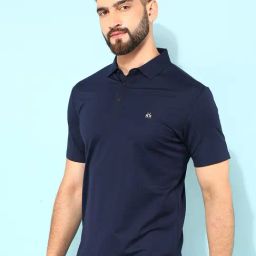 Crimsoune Club Navy Slim Fit Polo T-Shirt-image-38