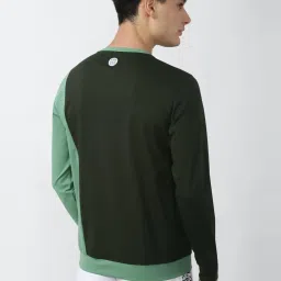 Van Heusen Flex Green Regular Fit Colour Block Sweatshirt image 2