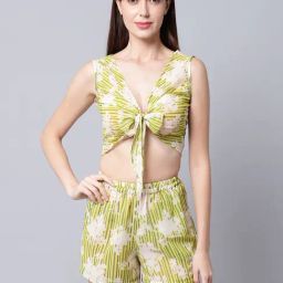 Erotissch Green Printed Beachwear Co-Ord Set-image-32