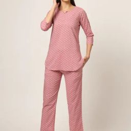 Divena Pink Printed Top With Pyjamas-picture-33