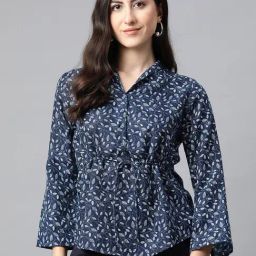 Cottinfab Blue Printed Top-image-87