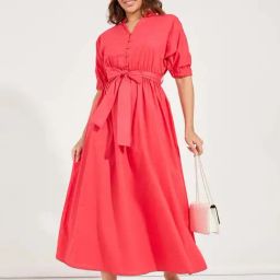 Styli Pink Cotton Maxi Dress-picture-23