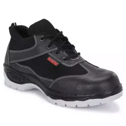 Kavacha Steel Toe Safety Shoes Leather Low Ankle Airmix PVC Sole Size UK 6 Black, Kv-s135-06-picture-12