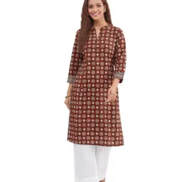 Fabindia Maroon Cotton Printed Kurta-picture-35