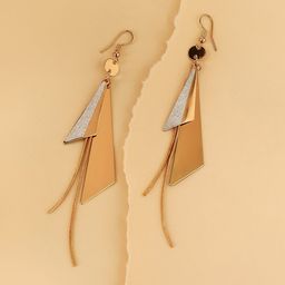 DressBerry Gold-Plated Contemporary Shaped Drop Earrings-image-28