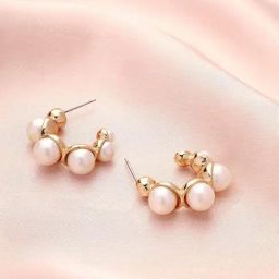 Priyaasi White Gold Plated Contemporary Hoop Earring-11
