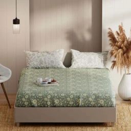 Bianca Bio-soft Feel Green Fabric 152 TC 135 GSM Double Size Bedsheet With 2 Pillow Covers-picture-29