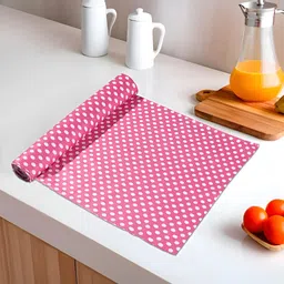 Myntra Elegant Homes Pink & White Polka Dots Printed Shelf Liner Organiser-35