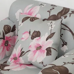 Aura Grey & Brown Printed Polyester 1 Piece Sofa Cover With Arms-8