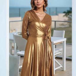 DressBerry Women V-Neck Wrap Dress-picture-2
