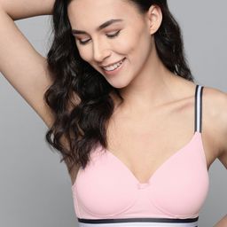 Mast & Harbour Pink Solid Non-Wired Lightly Padded Everyday Bra MNH-BRA-DRMS-057A-picture-29