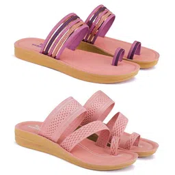 BERSACHE Women Pack Of 2 Pair Woven Design Open Toe Flats-image-80