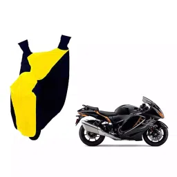 Auto Pearl Waterproof Two Wheeler Cover For Suzuki Hayabusa (Yellow & Blue)-image-97