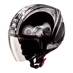 Studds N4 Black Medium (570 mm) Open Face Helmet, Track D1 Decor-image-81