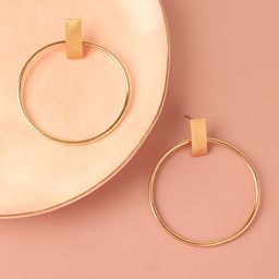 DressBerry Gold-Plated Circular Shaped Drop Earrings-16