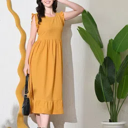 DECKEDUP Fit & Flare Midi Dress-image-31