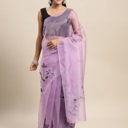 DIVASTRI Floral Organza Saree-image-8