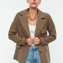Trendyol Notched Lapel Collar Double Breasted Blazer-53
